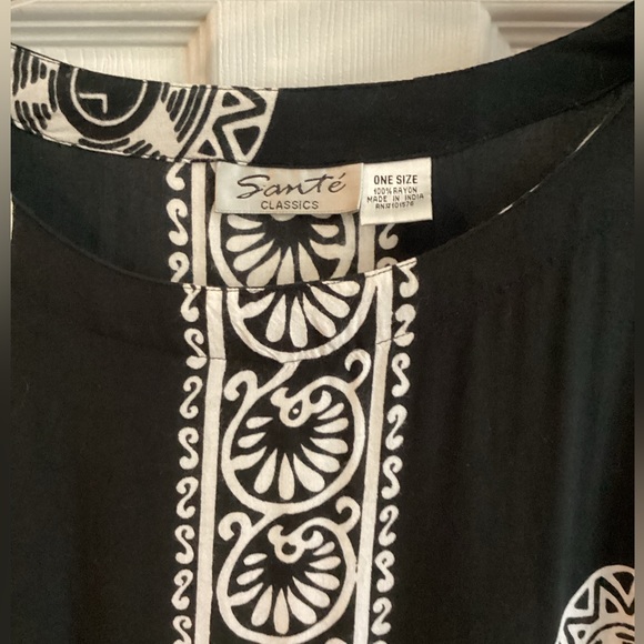 Sante Classics Black & White Kaftan Swim Cover One Size - Picture 10 of 10